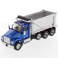 Kenworth T880 SF OX Stampede Dump Body Dump Truck w. blue cabin and chromed body